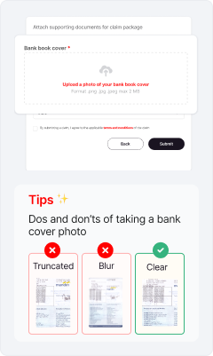 Upload a photo of your bank book cover