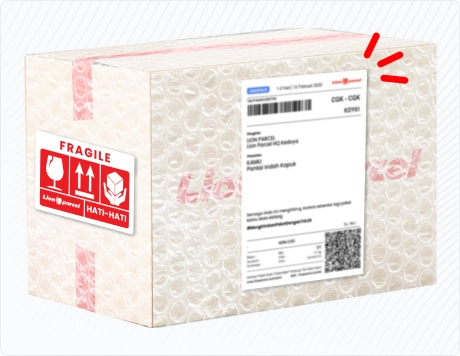 Tempelkan detail penerima paketmu