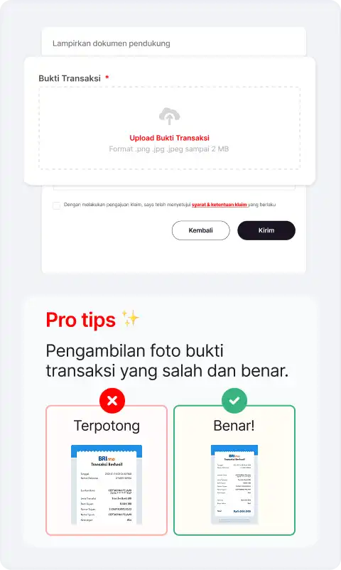 Upload bukti transaksi barang